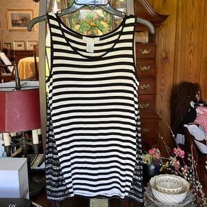 Black n white fun top with contrasting sides